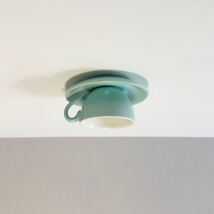 Flush Mount Cup-Shaped Ceramic LED Fixture for Bedrooms, Kids' Rooms & Living Spaces – Decorative G4 Overhead Lighting