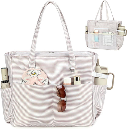 Coastal Escape | Extra Large Waterproof Beach Tote Bag with Wet Compartment | Stylish Carry-On for Weekend Getaways