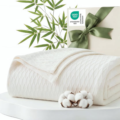 Cozy Comfort | Cooling Bamboo Rayon Blanket for Hot Sleepers | Lightweight & Breathable Summer Throw for Bed and Couch