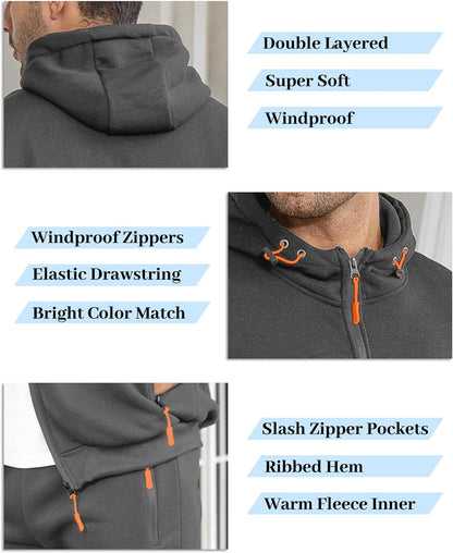 Men's Athletic Two-Piece Jogger Set with Pullover and Pants – Lightweight Breathable Tracksuit for Training, Gym & Casual Lounge Wear