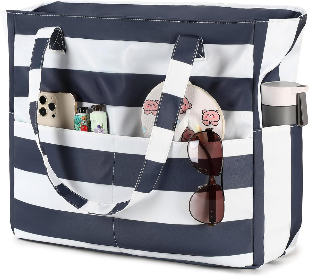 Coastal Escape | Extra Large Waterproof Beach Tote Bag with Wet Compartment | Stylish Carry-On for Weekend Getaways