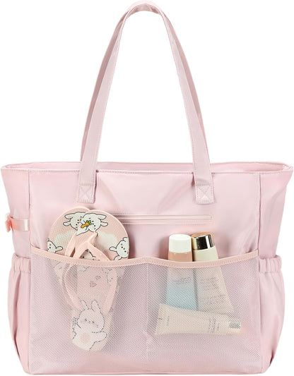 Coastal Escape | Extra Large Waterproof Beach Tote Bag with Wet Compartment | Stylish Carry-On for Weekend Getaways