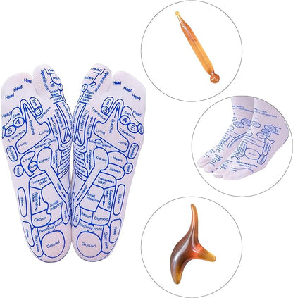 Reflexology Massage Socks with Pressure Point Zones for Natural Pain Relief & Wellness | Therapeutic Acupressure Foot Therapy Socks for