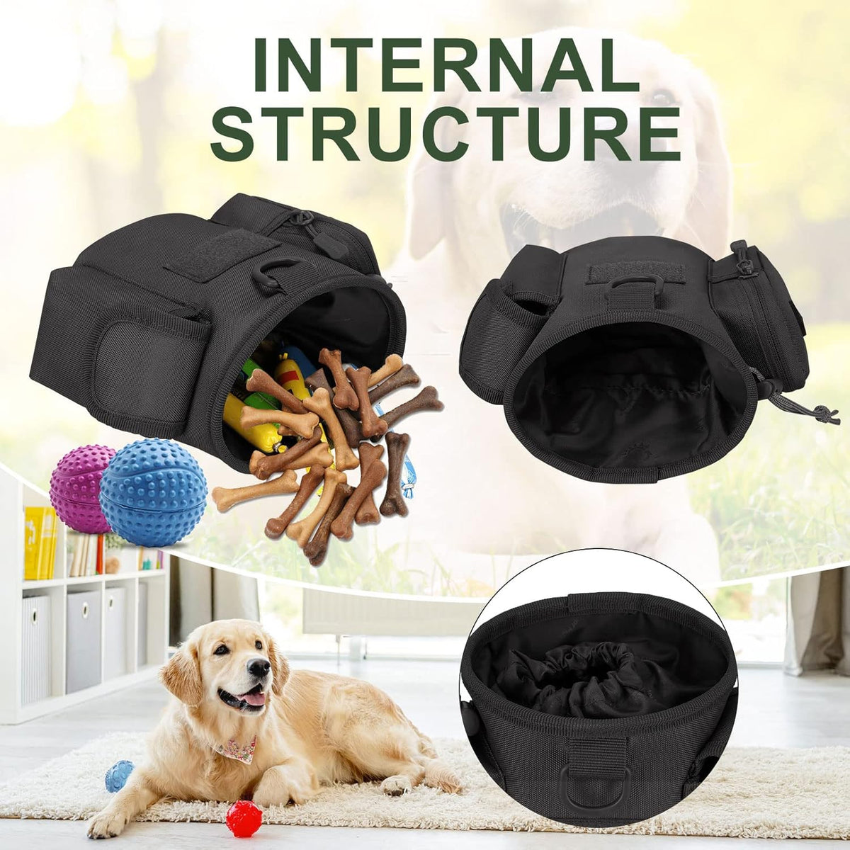 TacticalPouch | Dog Treat Pouch with Quick Access Design | Versatile Training Bag for Walks and Snacks