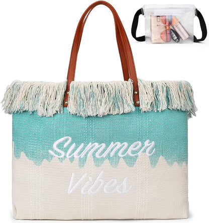 Ortekor beach Tote Bag | Large Beach Bag with Inner Pocket for Easy Organization