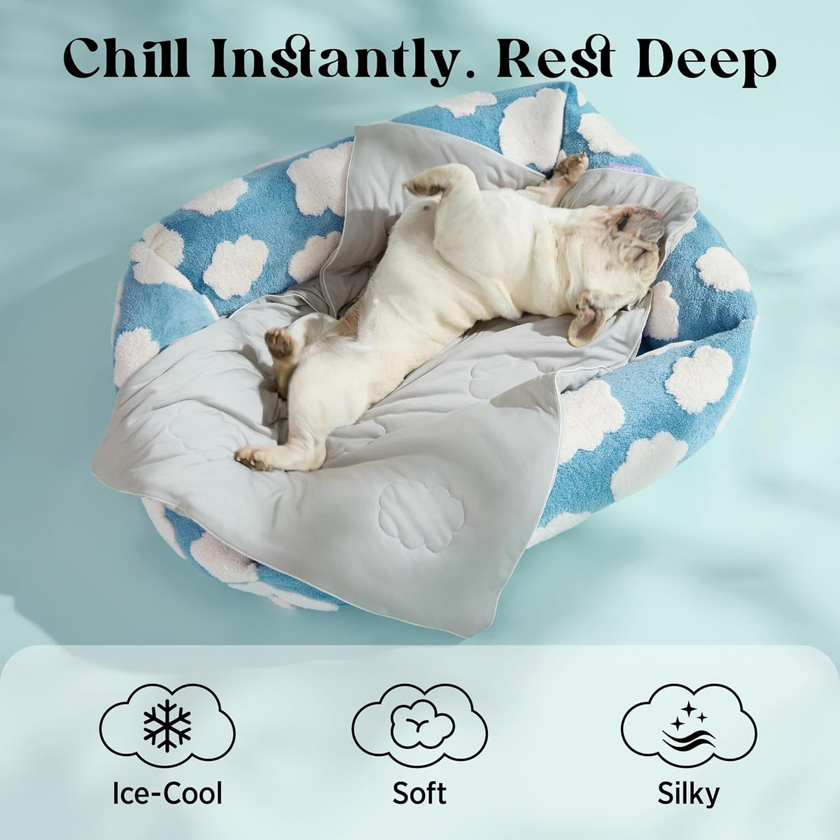 Cozy Pet Collection | Cooling Blanket for Dogs with Q-MAX>0.4 | Washable Summer Throw for Comfort in Hot Weather