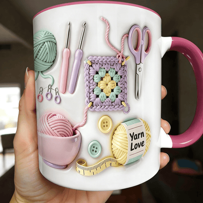 Ceramic Mug with Crafting Design for Coffee & Tea – Dishwasher Safe Mug for Makers & Hobbyists