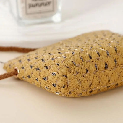 MINIBLOOM – Woven Straw Crossbody Mini Bag