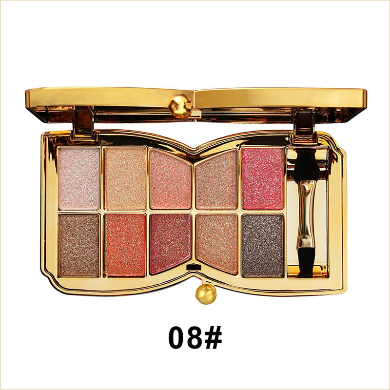 10-Color Glitter Eyeshadow Palette Shimmer Mineral Makeup for Parties Weddings Everyday Looks Highly Pigmented Long-Lasting Eye Shadow