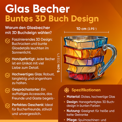 Mug | 3D Unique Design Cup | Handmade & Colorful | For Coffee & Tea | BookLume