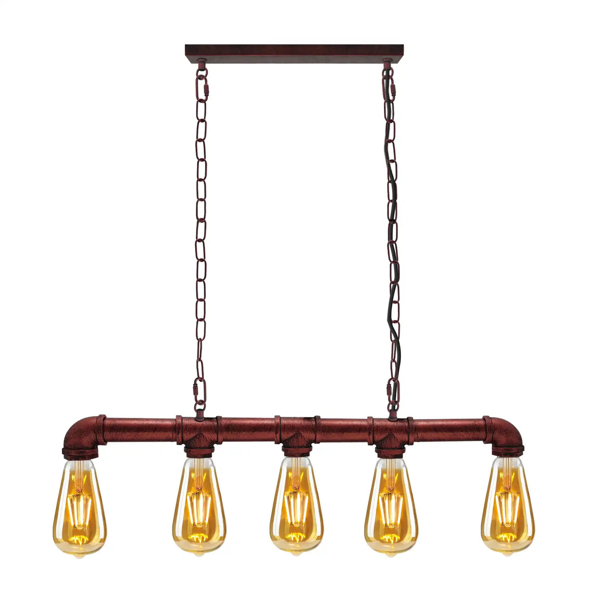 Iron Pipe Ceiling Light 43 in Tall Steampunk Hanging Fixture E27 Socket Retro Industrial Style Dining Room Kitchen Bar Restaurant Cafe Loft