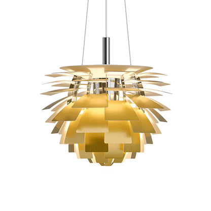 Layered Metal Fixture 19 in Wide Warm White E27 Socket Adjustable Height Kitchen Island Dining Room Cord Suspended Overhead Lighting Texture
