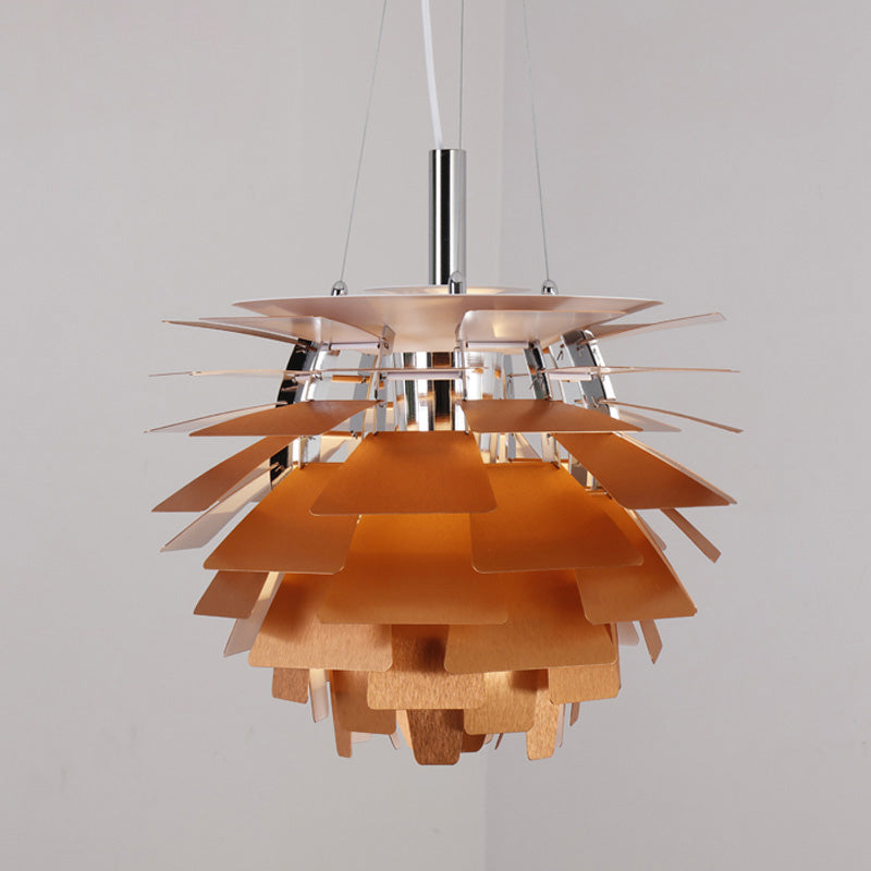 Layered Metal Fixture 19 in Wide Warm White E27 Socket Adjustable Height Kitchen Island Dining Room Cord Suspended Overhead Lighting Texture