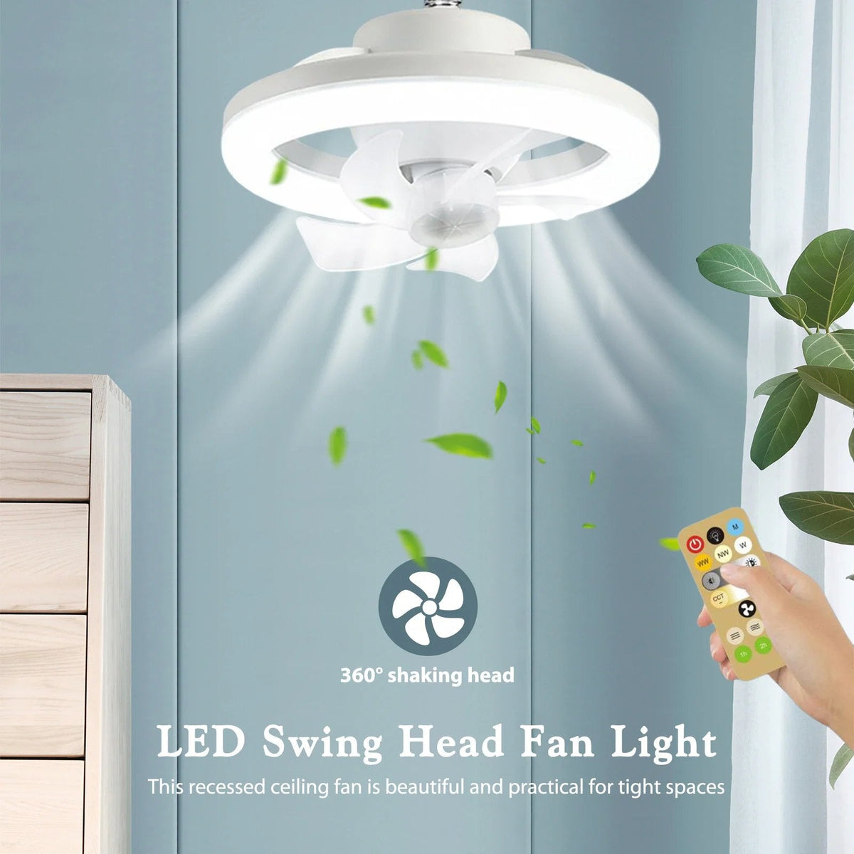 Ortekor | Modern Ceiling Fan with Remote Control & Silent Motor | Flush Mount Design for Comfortable Living