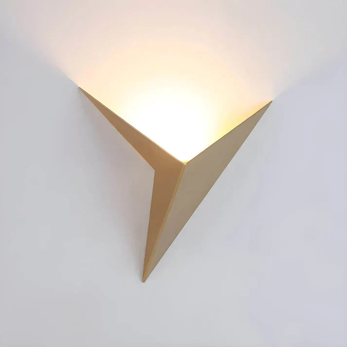 Iron Sconce Light 7.9 in Diameter Black Geometric Origami Shape 3000K Warm LED for Bedroom Hallway Living Spaces Modern Minimalist Indirect