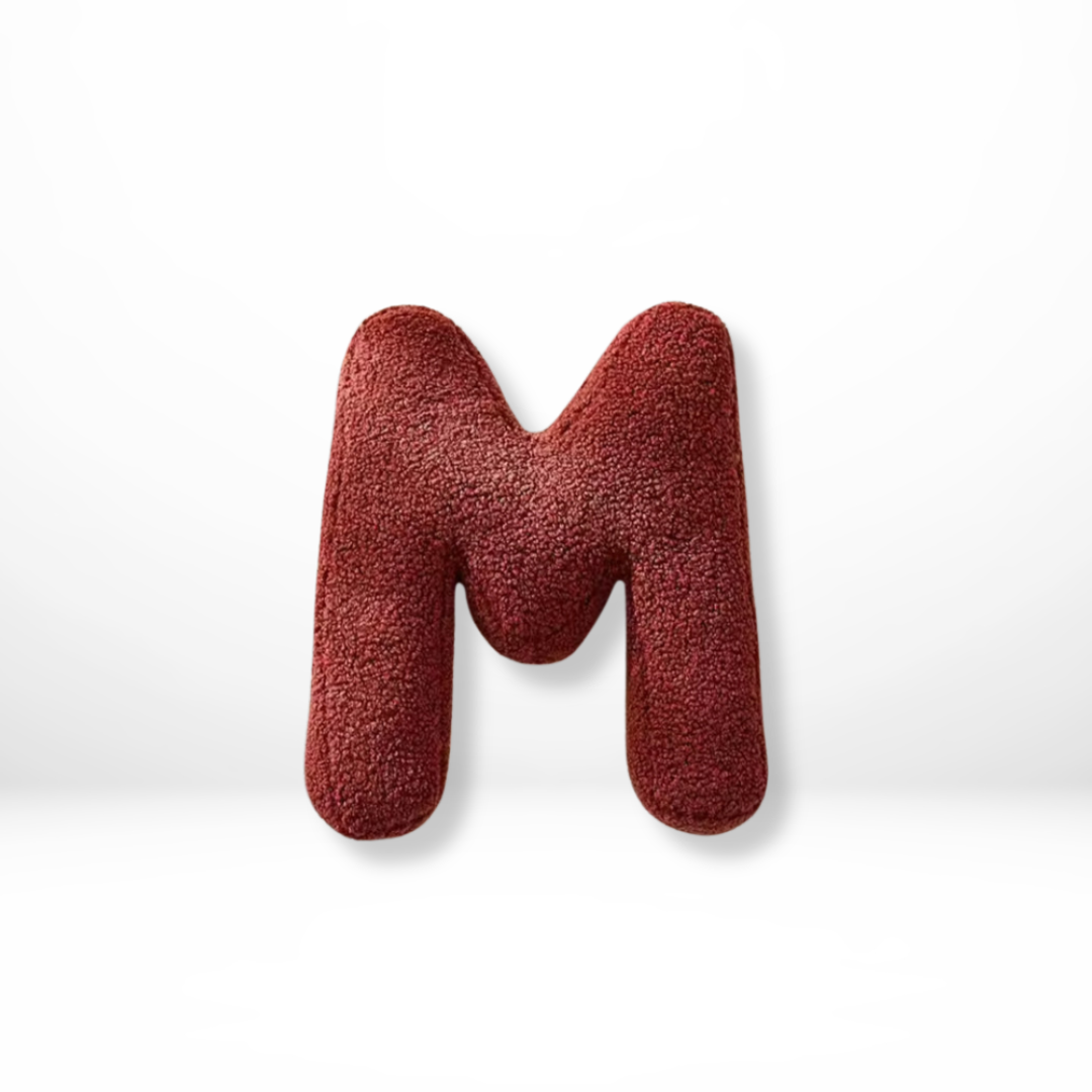 Letter-Shaped Velvet Throw Pillow — Personalized Initial Cushion for Couch, Bed & Nursery Décor