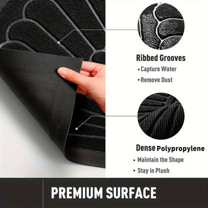Half Moon Entry Mat Rubber Non-Slip Indoor Outdoor Foyer Entryway Mud Catcher Patio Back Front Utility Room Vestibule Hallway Home