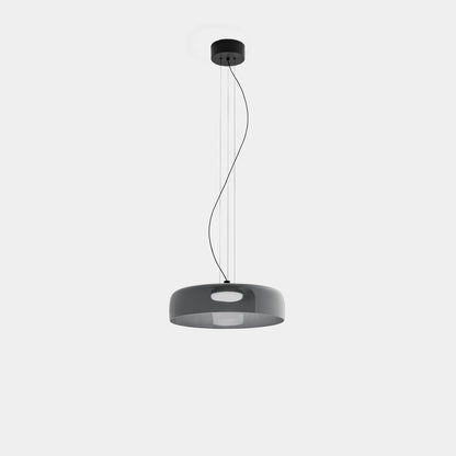 Layered Glass Hanging Light 16.5 in Orange for Kitchen Island & Dining Table – Adjustable Cord Suspension Fixture LED Included Modern Scandi