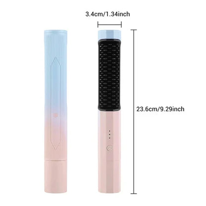 Hair Straightening Comb Cordless USB Rechargeable 30s Rapid Heating