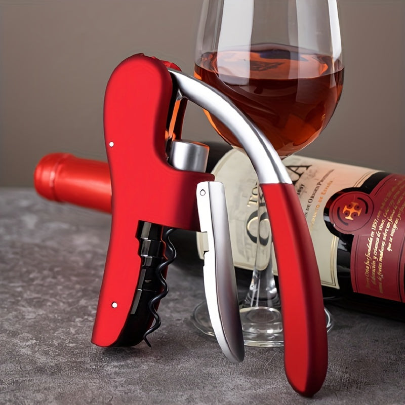 Lever-Action Wine Opener with Comfortable Grip for Effortless Cork Removal at Home, Bars & Restaurants