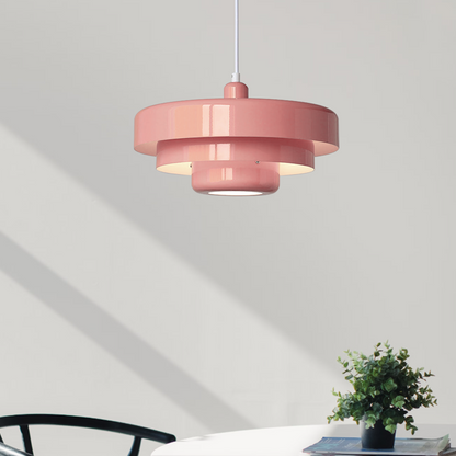 Round Metal Pendant Light 14-Inch Industrial Farmhouse Ceiling Fixture for Kitchen Island Dining Room Bedroom E26 Socket Green Orange
