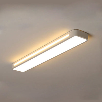 Low-Profile LED Flush Mount Ceiling Light 19 in Black White Acrylic for Bedroom Hallway Living Room Modern Hardwired Fixture