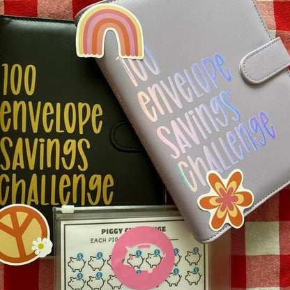 Cash Savings Tracker Organizer with 100 Labeled Pockets – Money Management Planner System – A5 Budget Book with Reusable Chart for