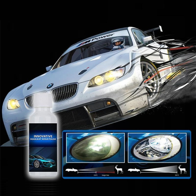 Headlight Restoration Kit – Removes Cloudiness & Yellowing for Crystal-Clear Lens Clarity on All Vehicles