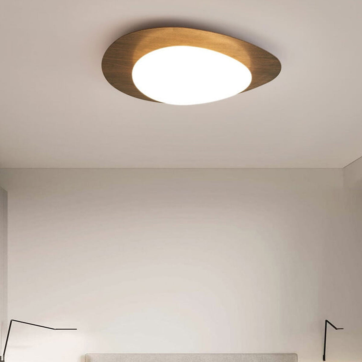 Low-Profile LED Ceiling Fixture with Remote Dimming & Three Color Modes for Bedrooms Hallways Kitchens | Modern Iron Acrylic Overhead Lighti