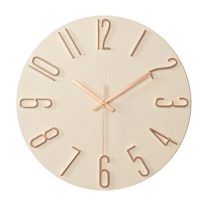 12-Inch Quartz Wall Clock – Minimalist Round Design for Home, Office, Bedroom & Kitchen – Silent Non-Ticking Battery Operated