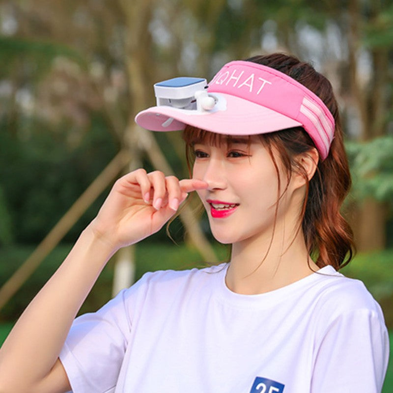 Sunshade Visor Hat | Solar-Powered Fan with Adjustable Speed | Perfect for Outdoor Activities