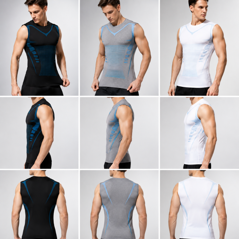 Compression Tank Top with Posture Support for Men & Women – Breathable Body Shaping Undershirt