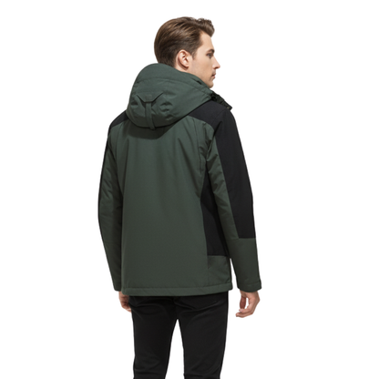 Men's Windproof Rain Shell Jacket with Removable Hood for Hiking, Camping & Outdoor Adventures – Waterproof Lightweight Expedition Coat