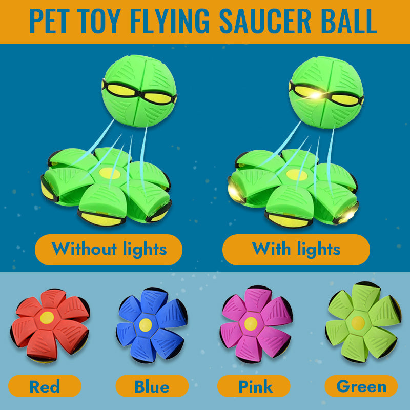 Self-Rolling LED Dog Ball Toy – Motion-Activated Light-Up Frisbee Disc for Interactive Fetch & Indoor Outdoor Play