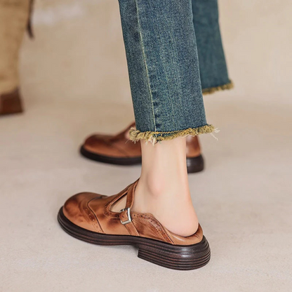 Women's Vegan Leather Flats – Breathable Slip-On Shoes for Summer & Spring, Lightweight Comfort Walking Shoes