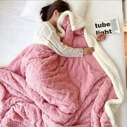 Reversible Sherpa Fleece Blanket Plush Microfiber Winter Throw for Bed Couch Queen King Twin Soft Warm Double-Sided Lightweight Machine