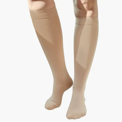 Graduated Compression Socks with Elastic Band for Swelling Relief & Circulation Support – Seamless Knee-High Design for Women & Men, Sizes