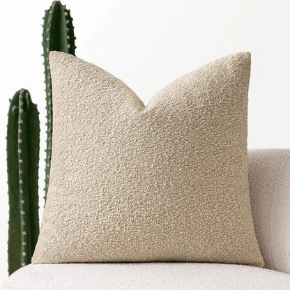 Textured Boucle Pillow Case 18×18 Inches Soft Cover for Couch Bedroom Chair Minimalist Neutral Decor Accent Throw Cushion for Modern Home