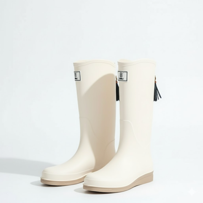 Women's Waterproof Rain Boots Mid-Calf – Slip-On PVC Wellington Boots for Wet Weather, Mud & Garden