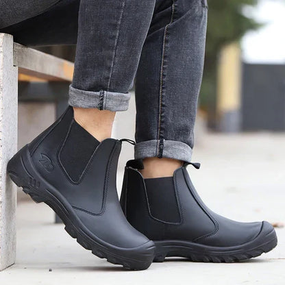 Steel Toe Work Boots with Orthopedic Support for Construction & Warehouse | Anti-Slip Oil-Resistant Safety Footwear for Long Shifts