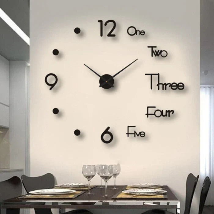 Oversized Acrylic Timepiece 35 Inches Red Whisper-Quiet Movement Decorative Statement Clock for Home Office Bedroom