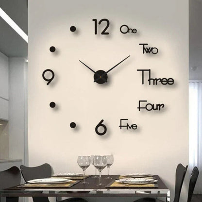 Oversized Acrylic Timepiece 35 Inches Red Whisper-Quiet Movement Decorative Statement Clock for Home Office Bedroom