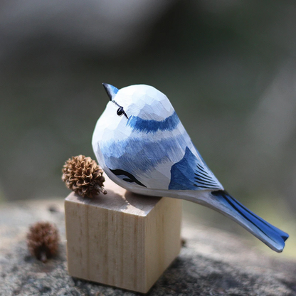 Hand-Carved Wooden Bird Figurine for Shelves, Mantels & Home Décor – Sustainable Balsa Wood Sculpture