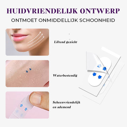 Invisible Facial Lifting Tape Strips for Jawline Contouring & Wrinkle Smoothing - Clear V-Shape Face Lift Stickers for Under Makeup - Breath