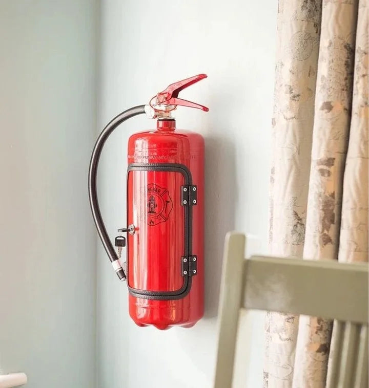 Hidden Fire Extinguisher Liquor Cabinet Decoy Safe for Bottle Storage Home Bar Man Cave Office Conversation Piece Metal Disguise
