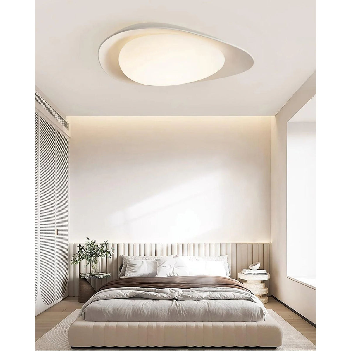 Flush Mount Ceiling Light Botanical Leaf Design Green 16 Inch Adjustable LED for Bedroom Kitchen Dining Room Natural Decor
