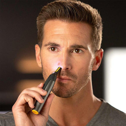 Precision Eyebrow Trimmer with LED Light – Ultra-Slim Electric Detail Shaver for Brows, Nose & Ears – Cordless Facial Hair Remover with