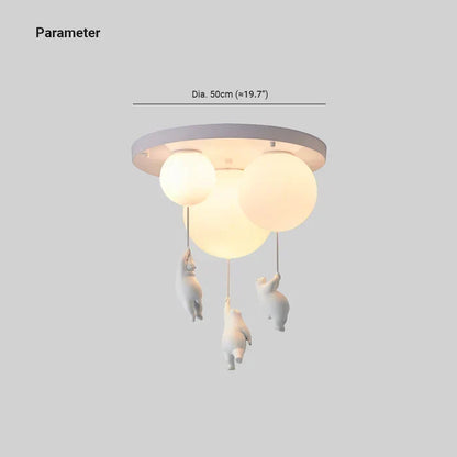 Kids Bear Balloon Ceiling Light Fixture - Whimsical Pendant Lamp for Nursery Bedroom Playroom