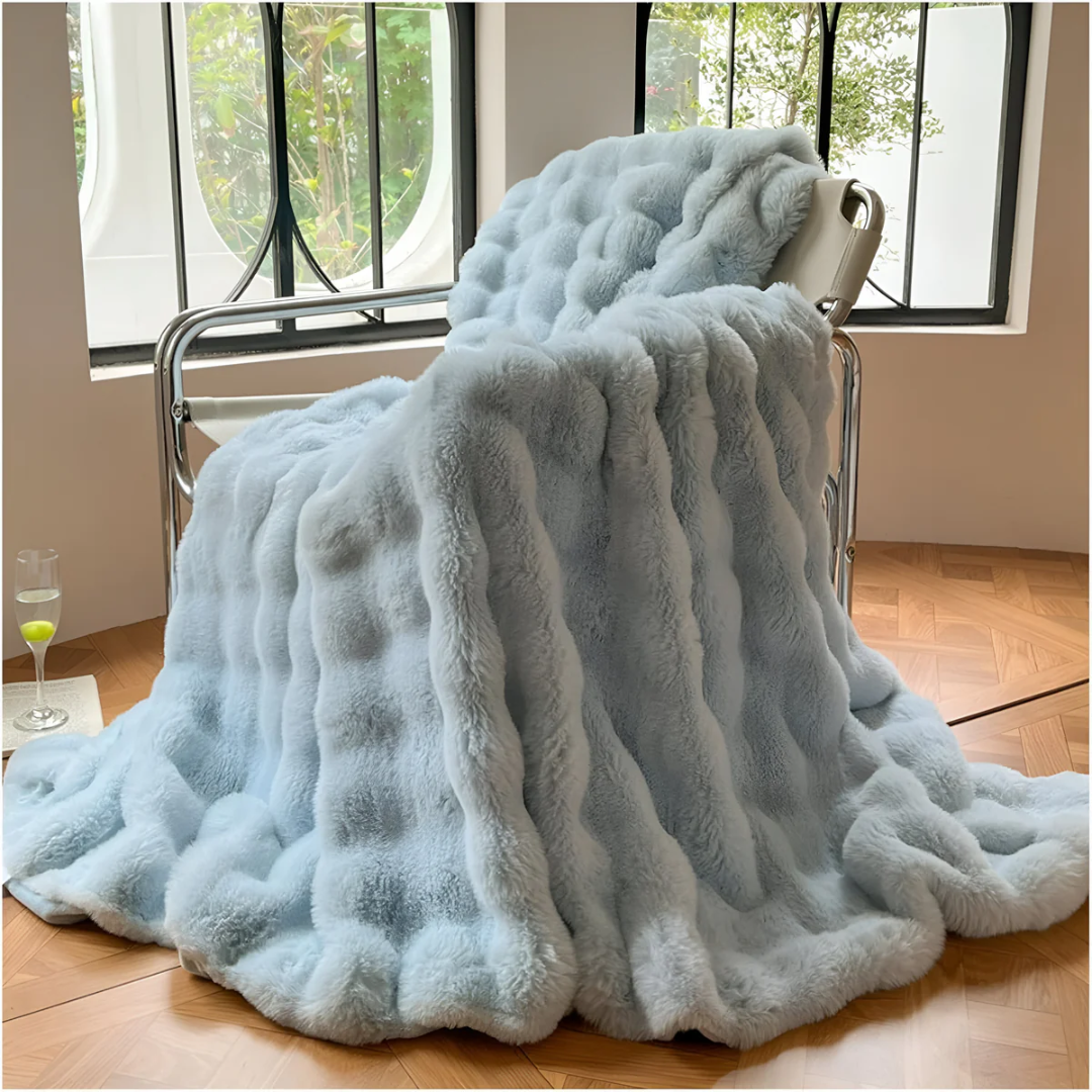 Faux Fur Throw Blanket 59 x 79 Inches Beige Polyester for Couch Bed Bedroom Soft Warm Oversized Decorative Living Room Sofa Cover
