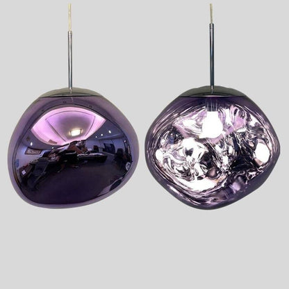 Reflective Globe Hanging Light Fixture Adjustable Height E27 Socket for Kitchens Dining Rooms | Modern Orb Ceiling Lamp Chrome Gold Glass